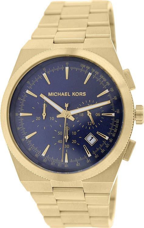 michael kors herrenuhr blau mk 8338|Michael Kors Brooks Chronograph Blue Dial Gold.